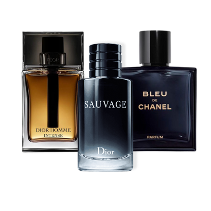 Kit Natal - 3 Perfumes Sauvage Dior, Bleu de Chanel, e Dior Homme Intense 100ml