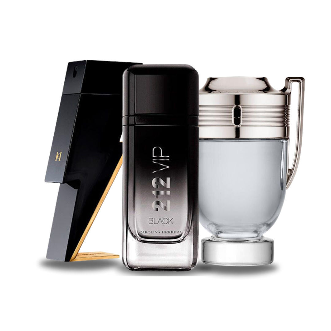 Kit Natal - 3 Perfumes BAD BOY, 212 VIP BLACK e Paco Rabanne INVICTUS (Eau de Parfum)