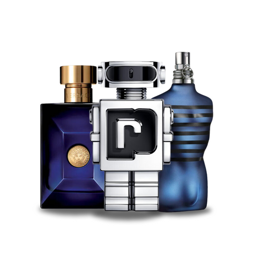 Kit Natal - 3 Perfumes Versace DYLAN BLUE, Paco Rabanne PHANTOM e Jean Paul Gaultier ULTRA MALE 100ml