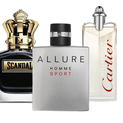 Kit Natal - 3 Perfumes Allure Homme Sports, Jean Paul Gaultier Scandal, e Cartier Declaration 100ml