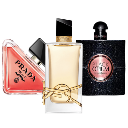 Kit Natal - 3 Perfumes Prada Paradox, Black Opium Yves Saint Laurent, e Libre 100ml
